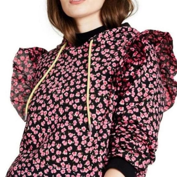Sandy Liang x Target Floral Ruffle Hooded Sweatshirt - Picture 1 of 10